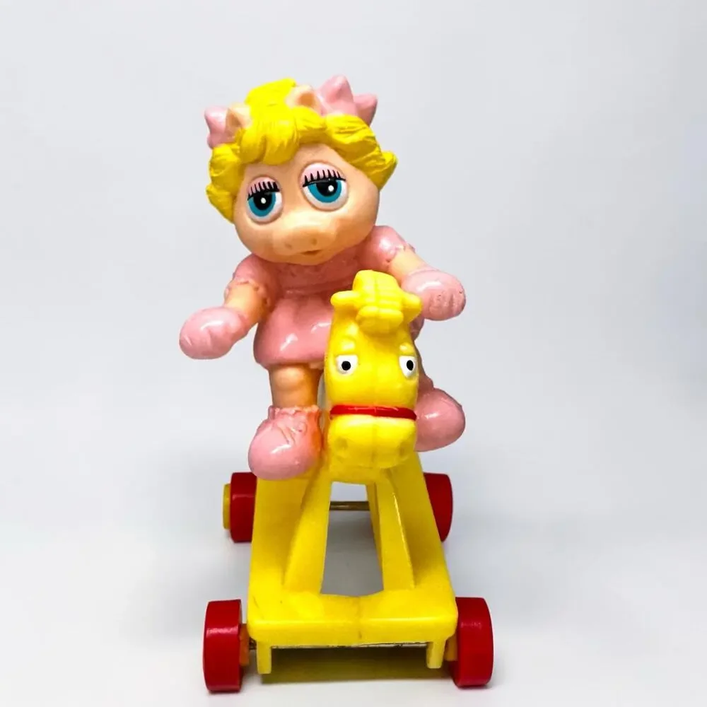 Vintage Muppet Babies Glass & Miss Piggy Horse Toy Lot | 1989 Henson Collectible